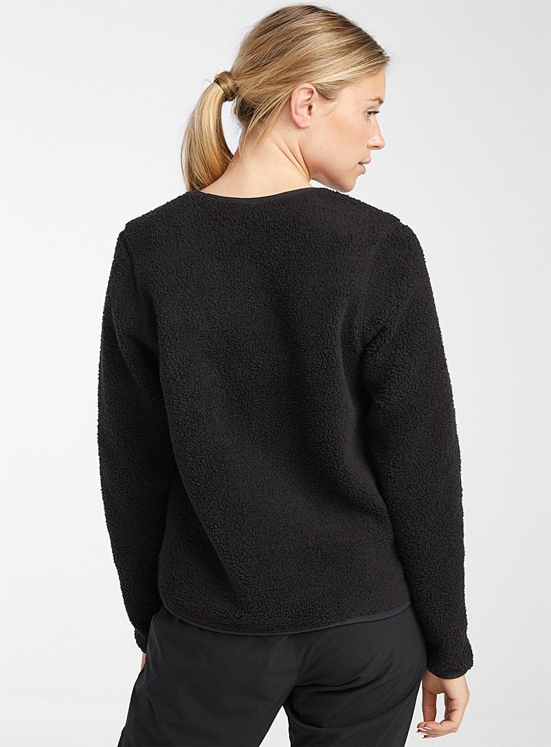 Columbia Black Nylon-pocket plush sweatshirt for women