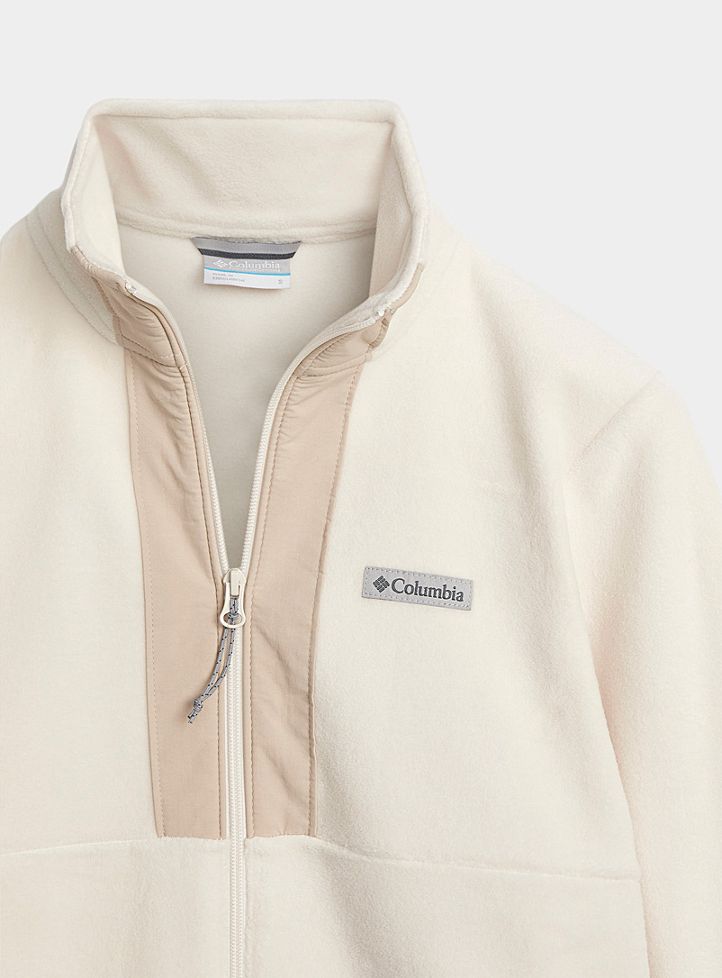 Columbia Ivory White Zipped monochrome polar fleece sweatshirt for women