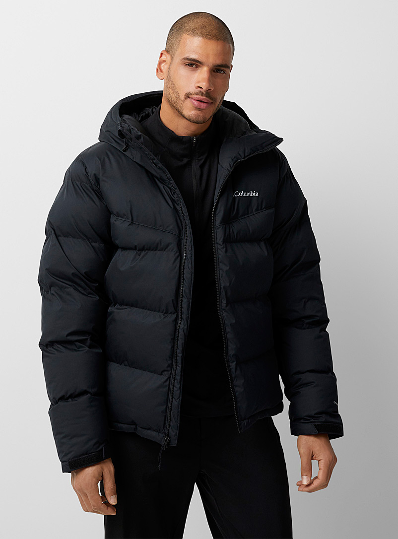 Columbia Black Iceline Ridge puffer jacket Relaxed fit for men