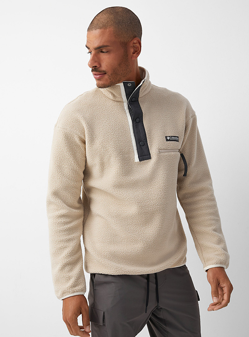Columbia Ecru/Linen Helvetia half-snap fleece sweatshirt for men