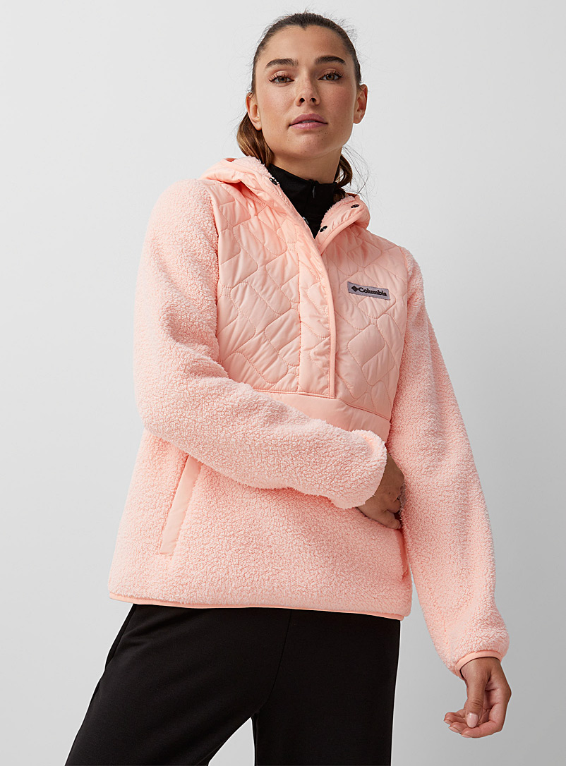 Columbia Peach Quilted sherpa hooded fleece for women