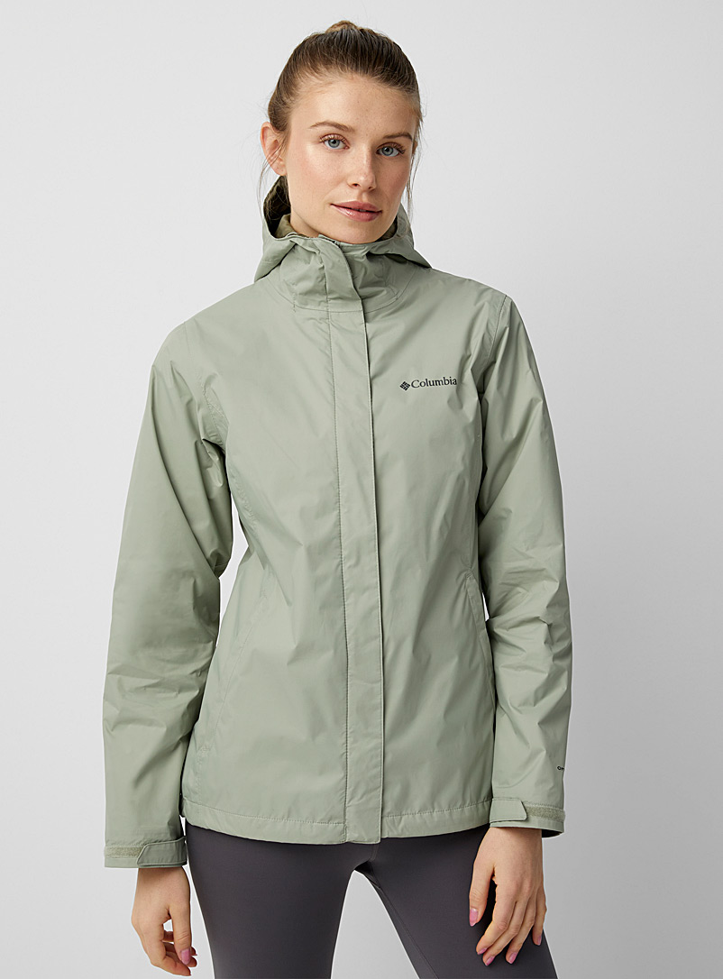 Columbia Red Arcadia packable rain jacket for women