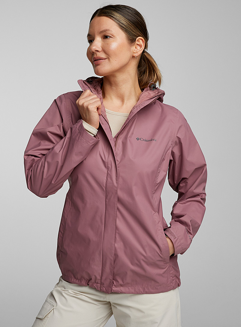 Columbia Dusky Pink Arcadia packable rain jacket for women