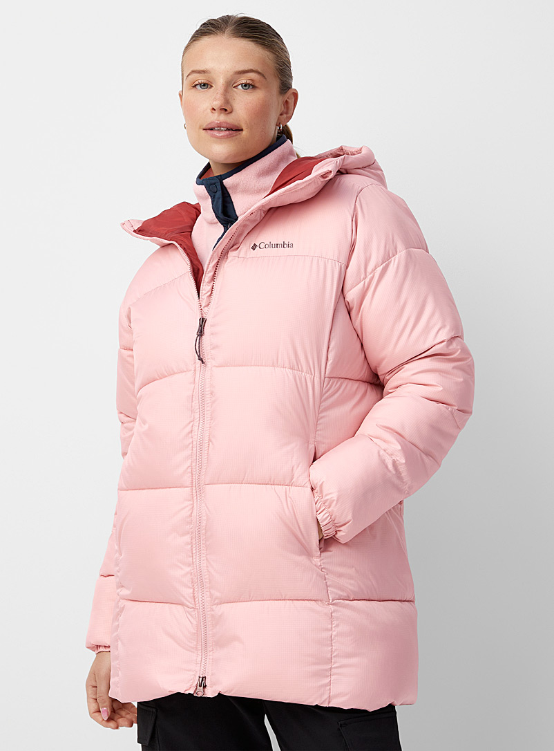 Columbia Dusky Pink Puffect puffer coat Long fit for women