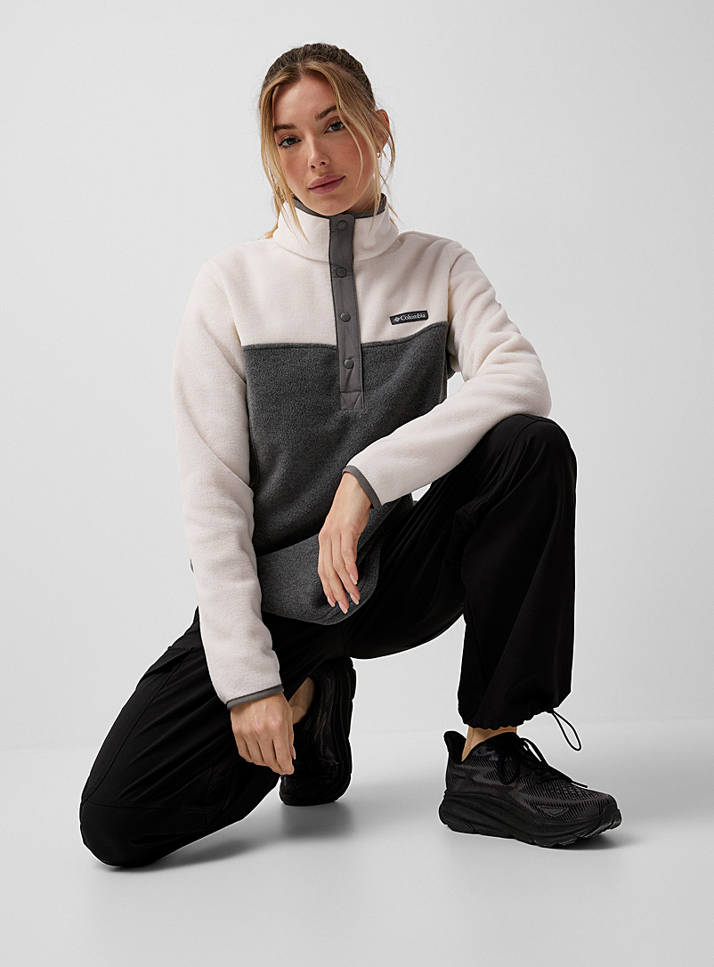 Columbia Grey Benton snap-button polar fleece sweatshirt for women