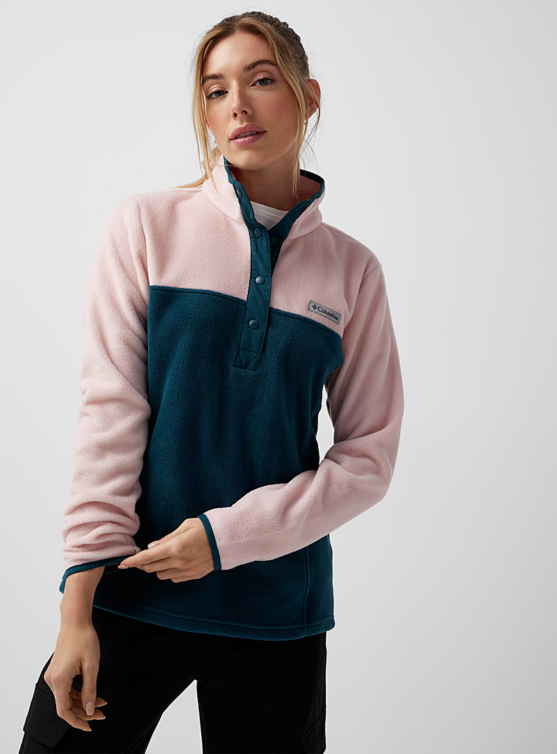 Columbia Dusky Pink Benton snap-button polar fleece sweatshirt for women