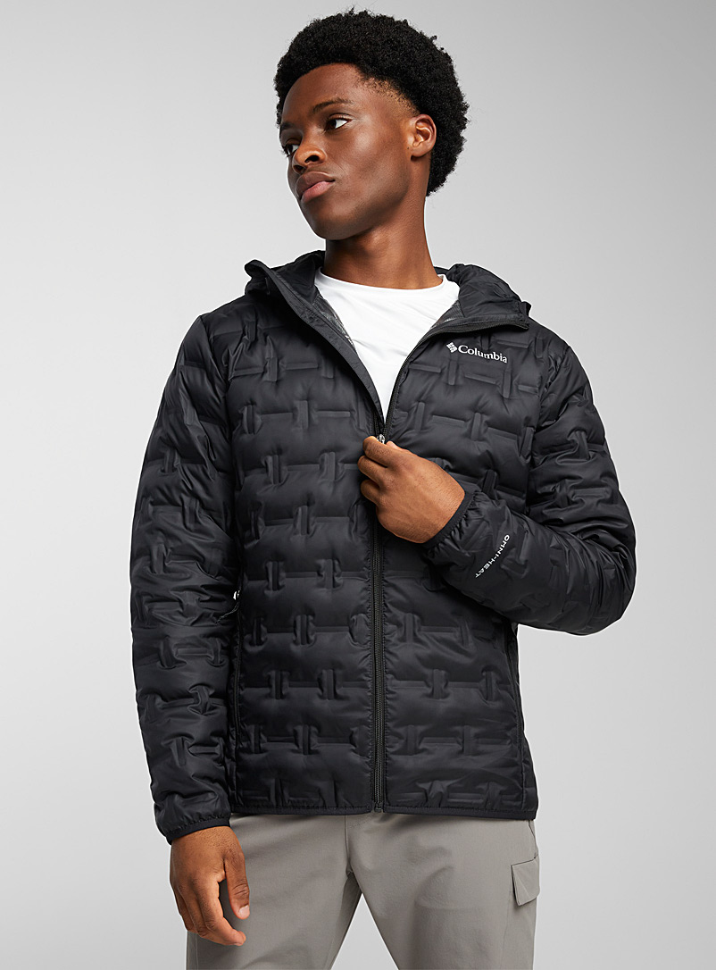 Columbia Black Delta Ridge hooded puffer jacket for men