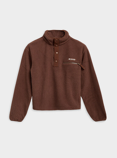 Columbia Brown Helvetia half-length button polar fleece sweater for women