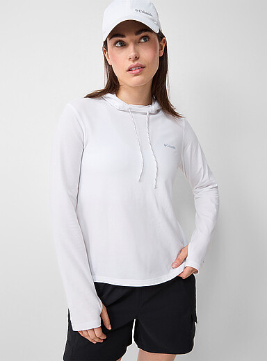 Columbia White Sun Trek hooded long-sleeve T-shirt for women