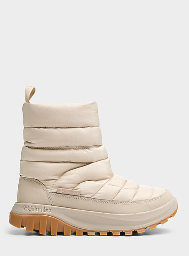 Columbia: La botte d'hiver matelass&eacute;e Snowtrot  Femme Blanc cass&eacute; pour femme