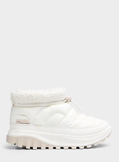 Columbia White Snowtrot fleece collar winter boots Women for women