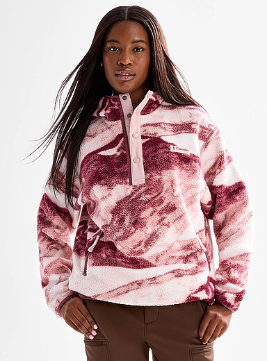 Columbia Crimson Helvetia II high-pile fleece printed hoodie for women