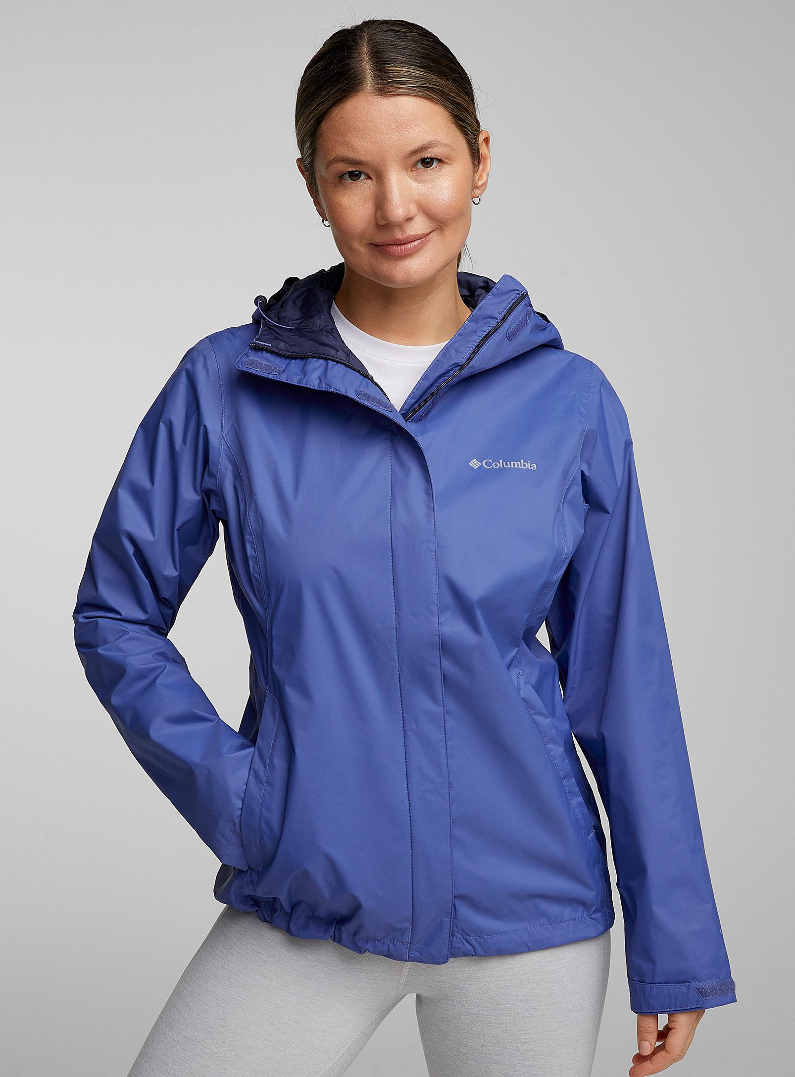 Shop Columbia Arcadia Packable Rain Jacket In Sapphire Blue