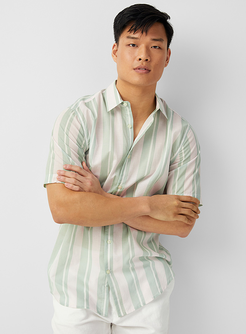Le 31 Pink Seaside striped shirt Comfort fit for men