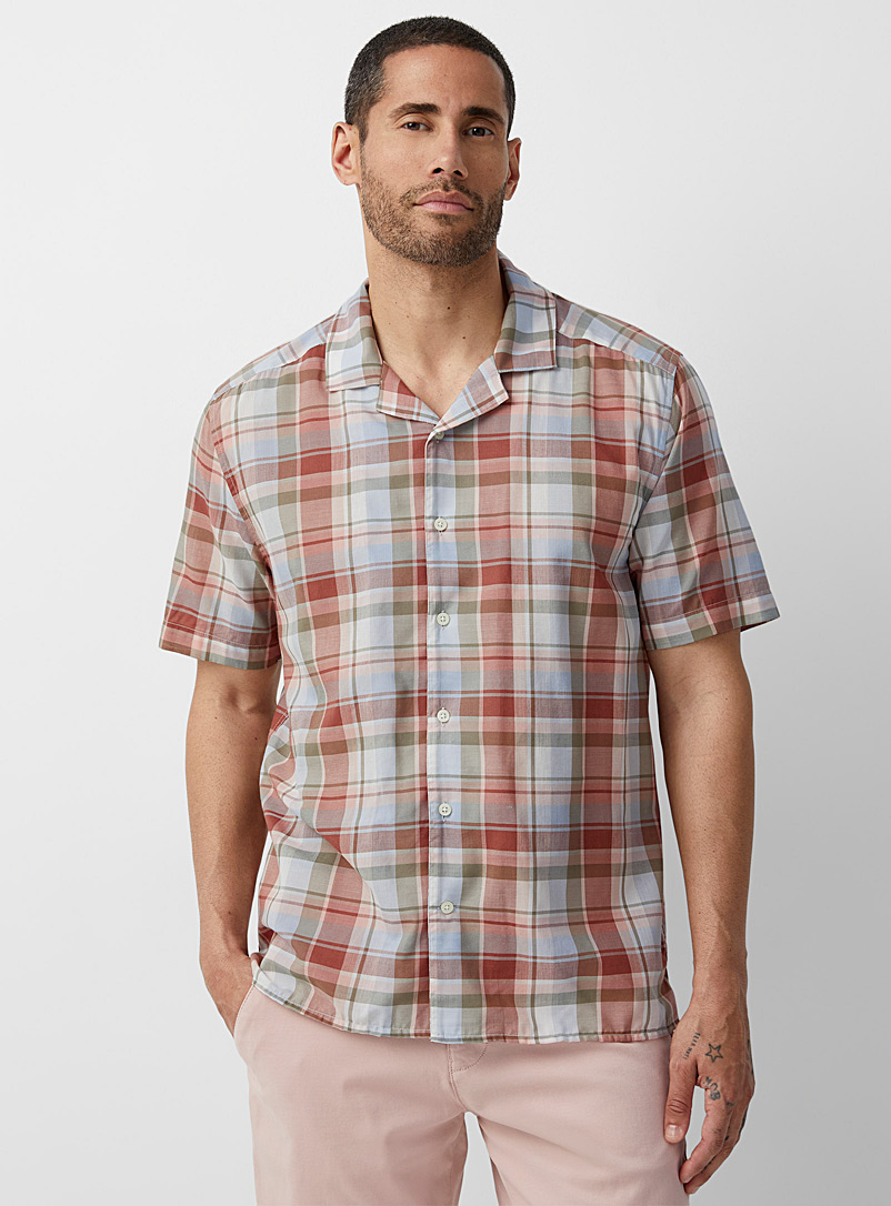 Le 31 Pink Checkered cabana shirt Comfort fit for men