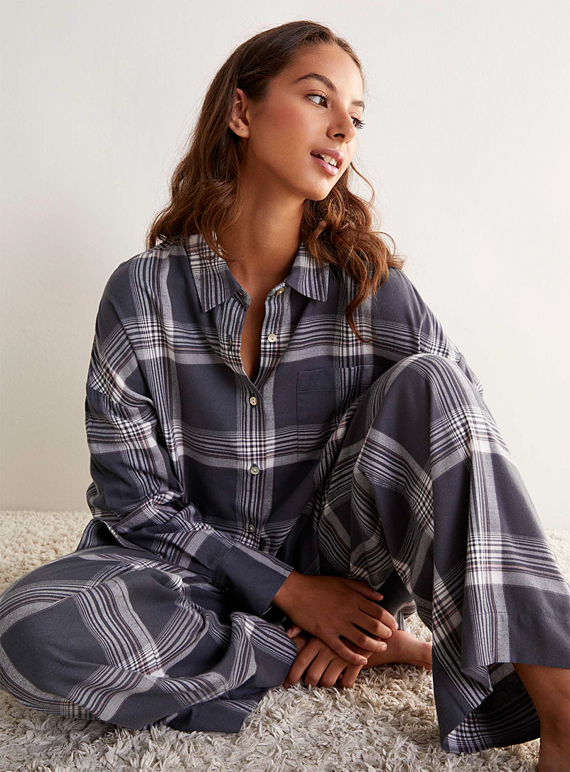Miiyu Assorted Checkered nightshirt for women