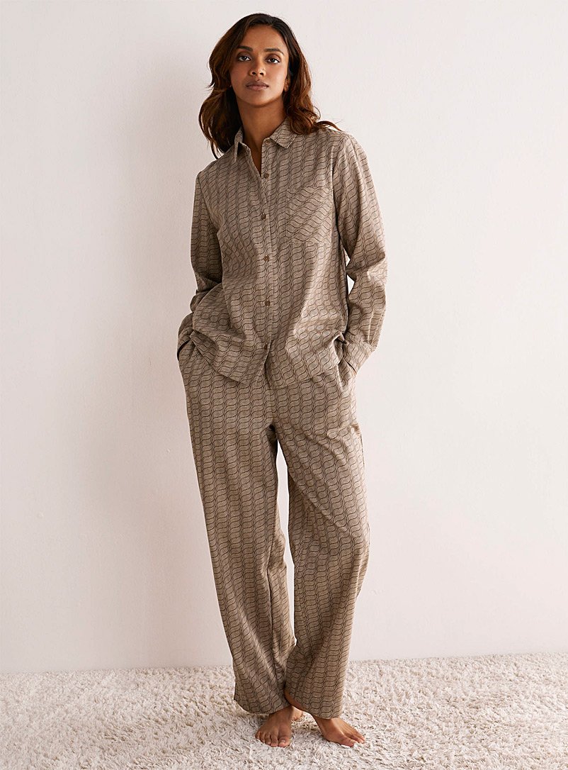 Miiyu Crimson Repeated pattern pyjama set for women