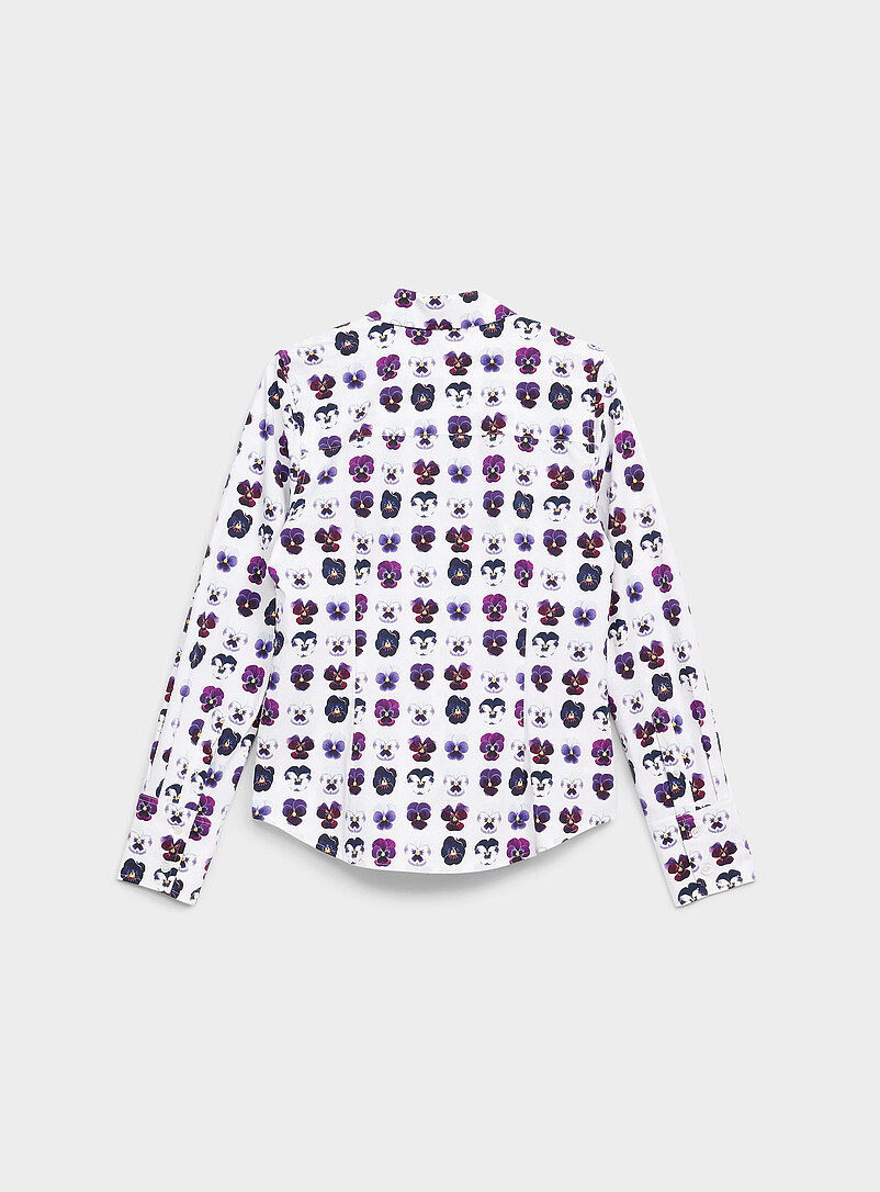 Ic&ocirc;ne: La chemise cintr&eacute;e coton biologique Blanc pour femme