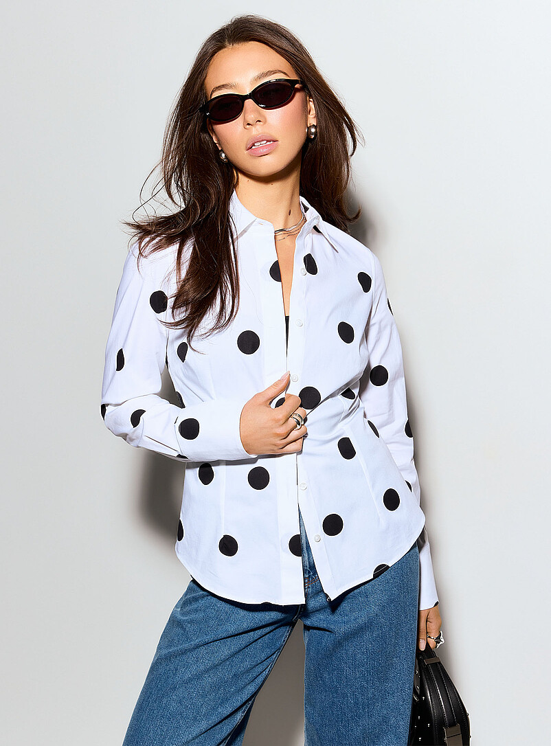 Ic&ocirc;ne White Organic cotton fitted shirt for women