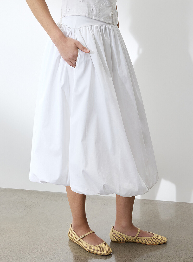 Poplin bubble skirt | Icône | Women's Midi Skirts & Mid-Length