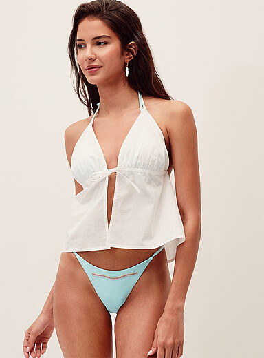 La camisole licou nou&eacute;e en coton l&eacute;ger