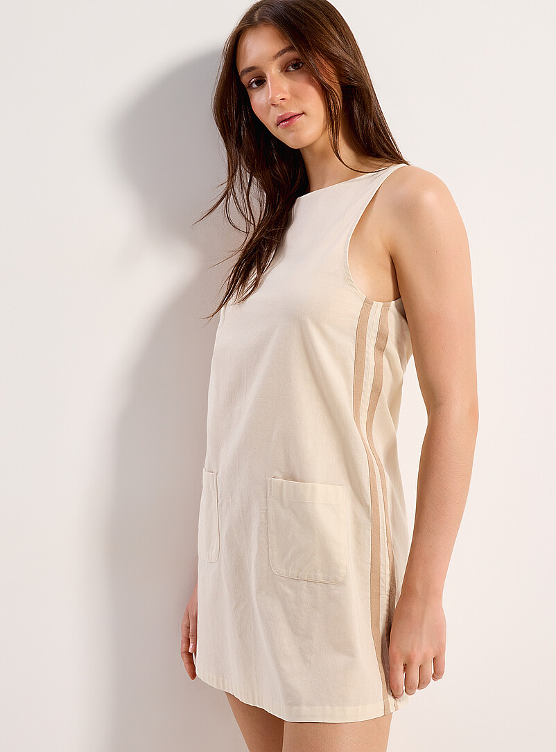 Simons: La robe ligne A en coton l&eacute;ger Vert pour femme