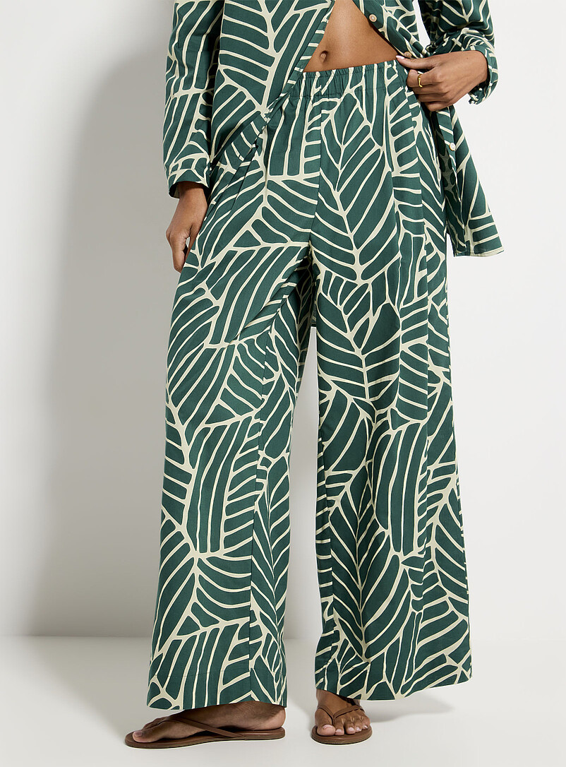 Simons Off White Lightweight cotton wide-leg pant for women