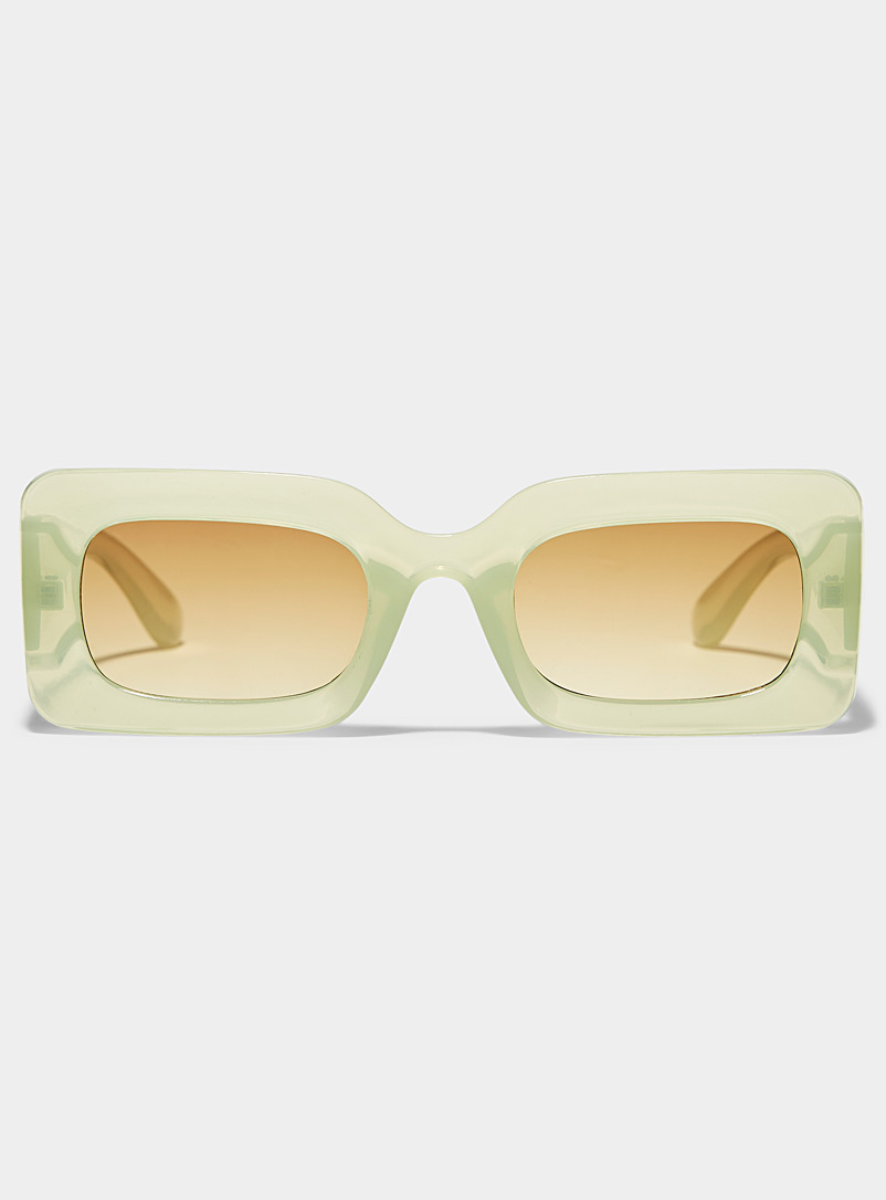 Simons Lime Green Colourful rectangular sunglasses for women