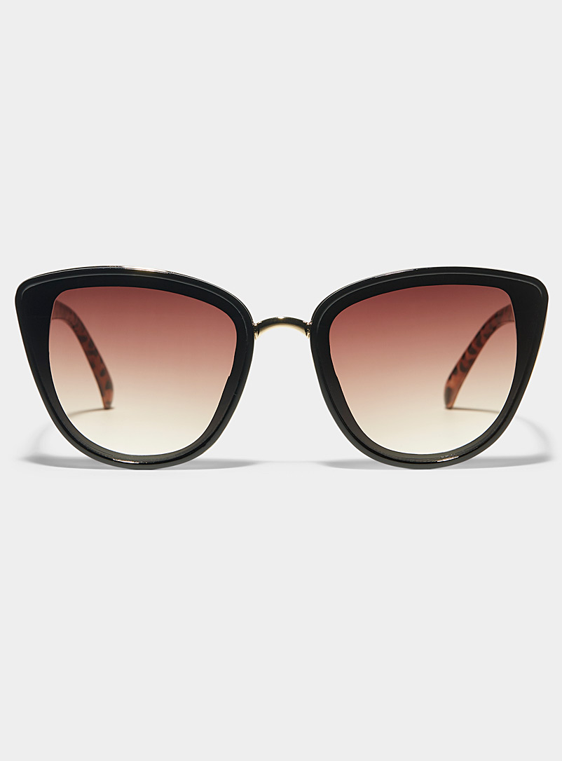 Simons Black Metallic accent cat-eye sunglasses for women