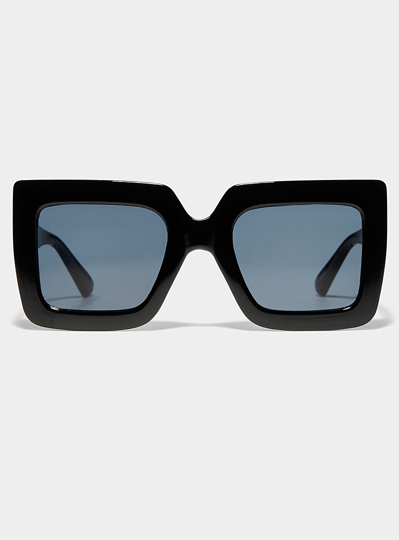 Simons Black Oversized Lexicon square sunglasses for women