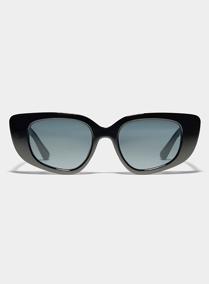 Simons Black Whisper abstract oval sunglasses for women