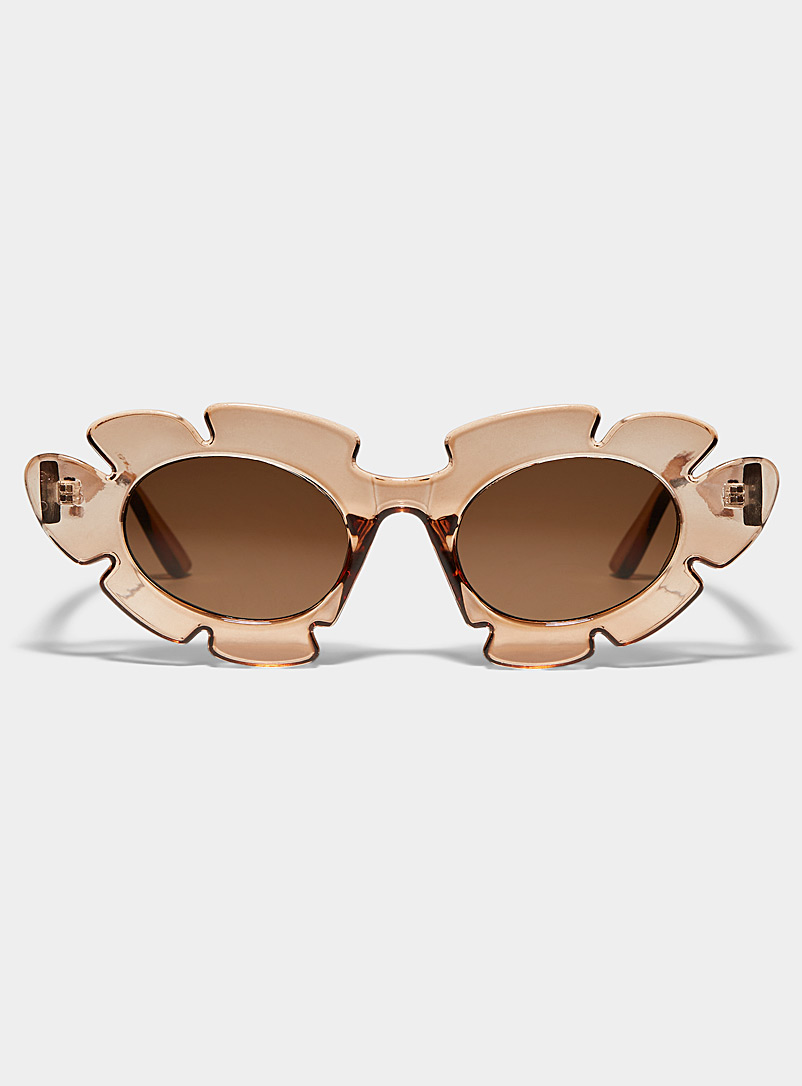 Simons Brown Sunflower translucent sunglasses for women