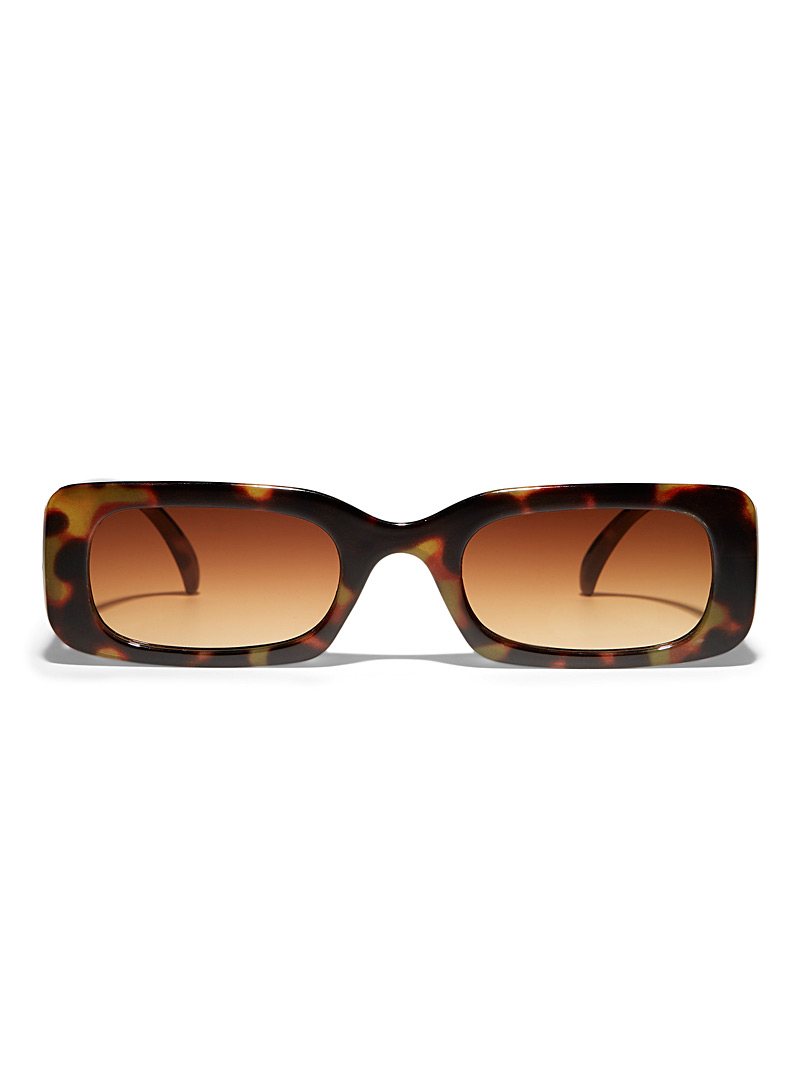 Simons Light Brown Jupiter rectangular sunglasses for women