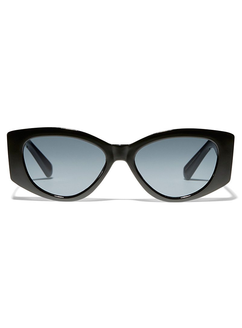 Simons: Les lunettes de soleil semi-ovales Cleo Noir pour femme