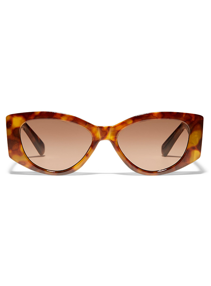 Simons Light Brown Cleo semi-oval sunglasses for women