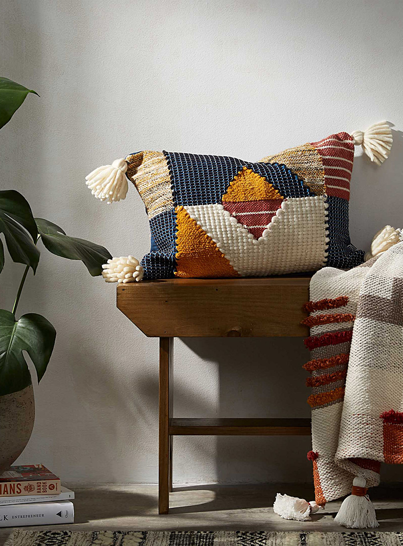 Simons Maison Assorted Geometric patchwork cushion 35 x 50 cm