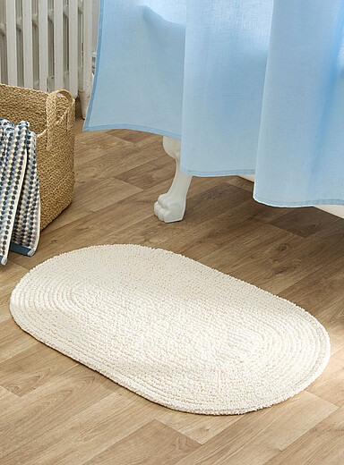 Oval reversible bath mat 50 x 80 cm