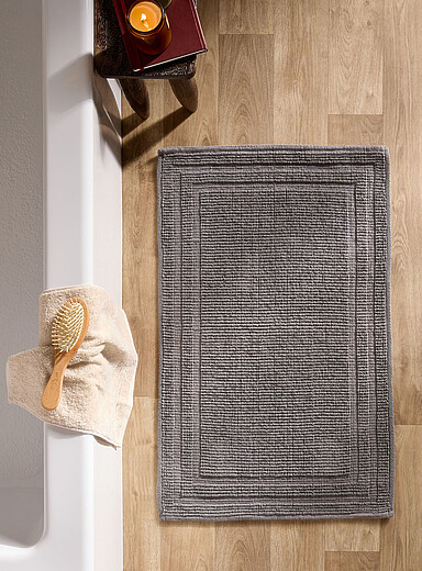 Le tapis de bain cadre n&oelig;uds relief 50 x 80 cm