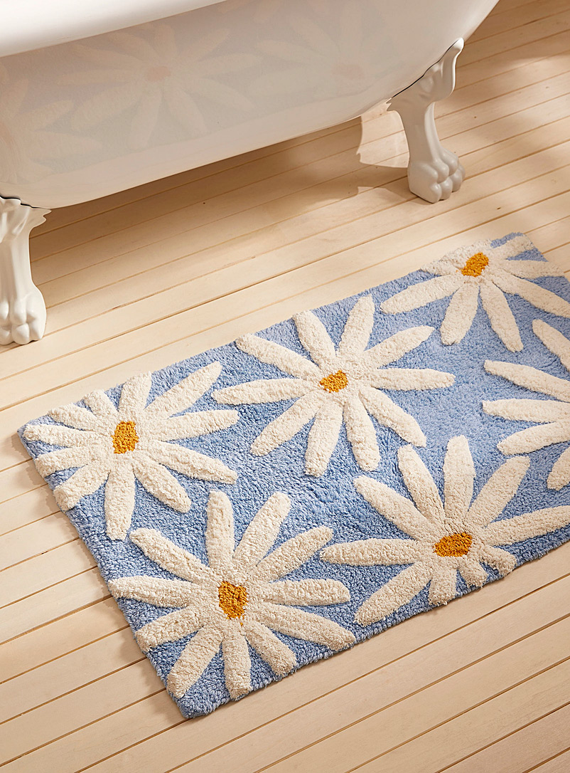Daisy field organic cotton bath mat 50 x 80 cm