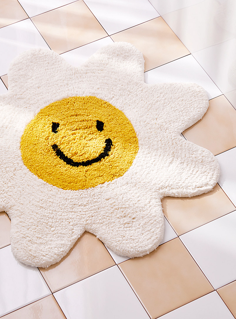 Simons Maison Assorted Daisy smile organic cotton bath mat 60 x 60 cm
