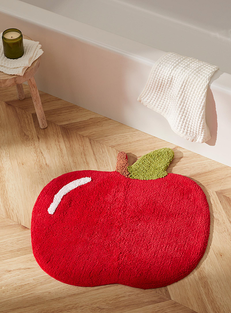 Simons Maison Bright Red Red apple organic cotton bath mat 60 x 60 cm
