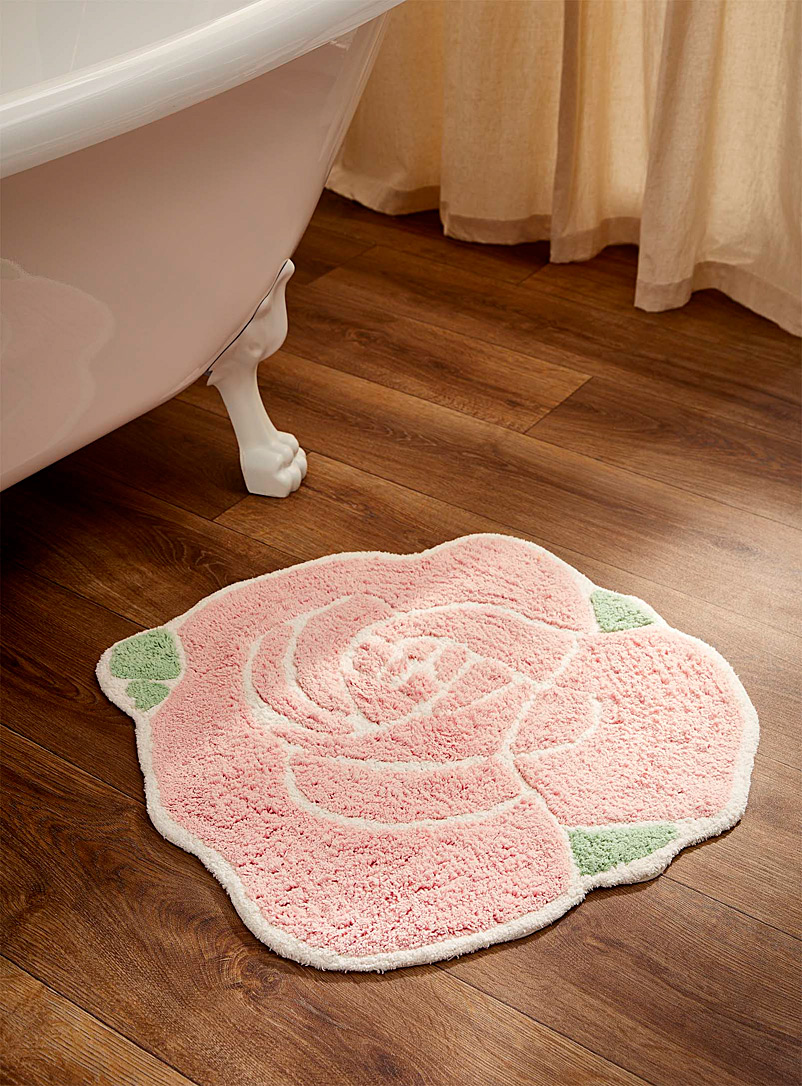 Simons Maison: Le tapis de bain coton recyclé grande rose 60 x 60 cm Assorti