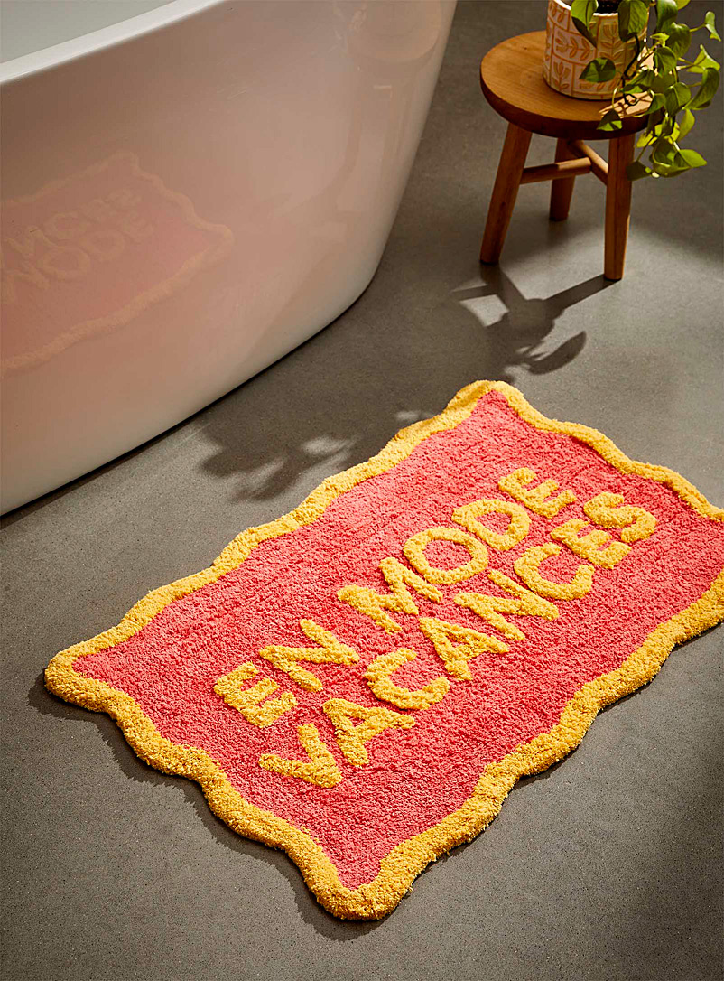 Simons Maison: Le tapis de bain coton recyclé vacances 50 x 80 cm Orange corail