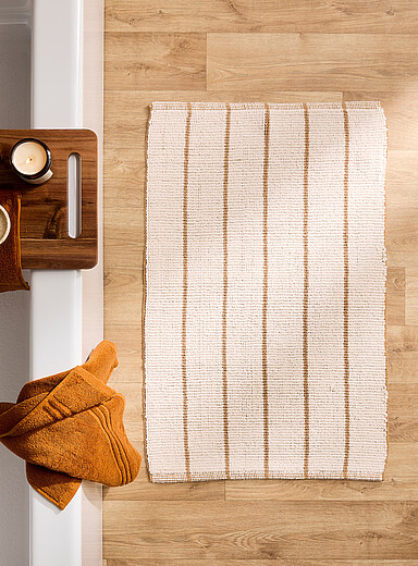Le tapis de bain bandes contraste 50 x 80 cm