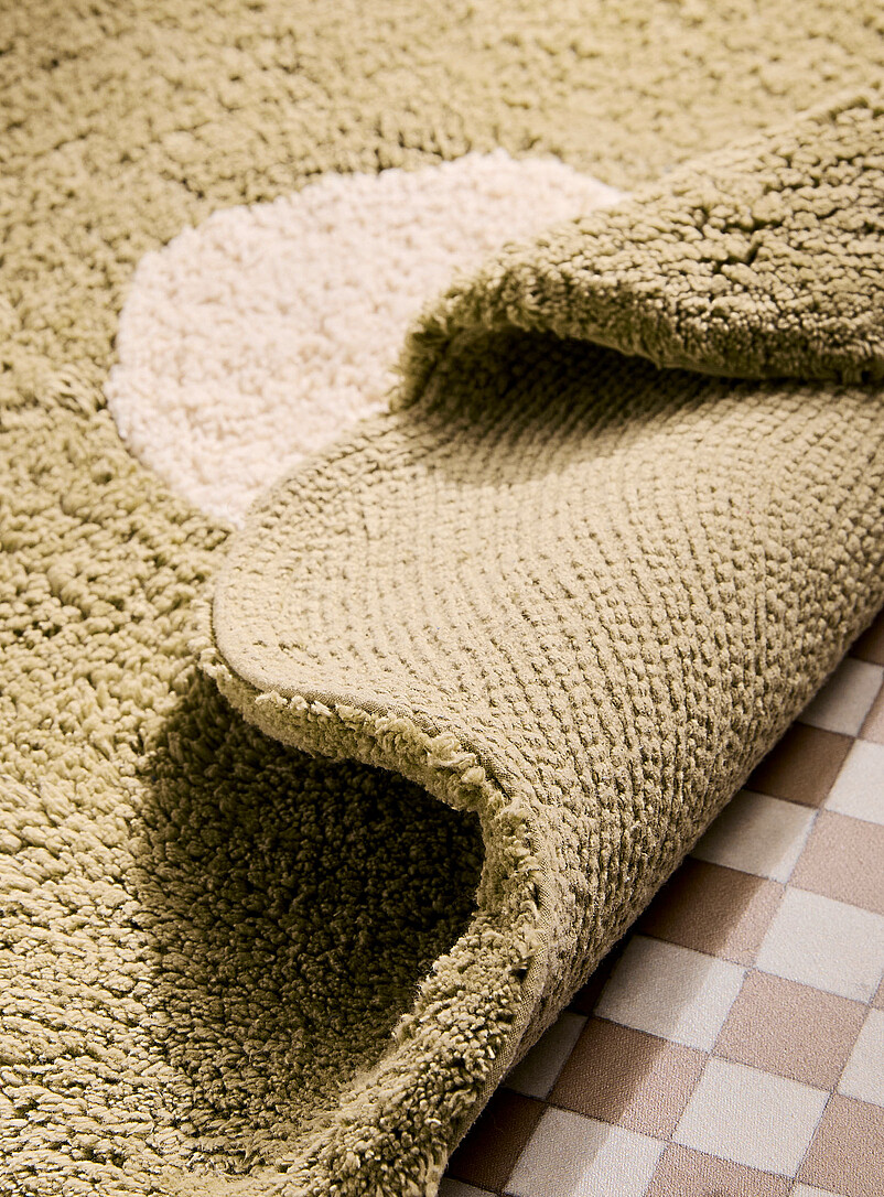 Simons Maison: Le tapis de bain fleur artistique 65 x 67 cm Bleu