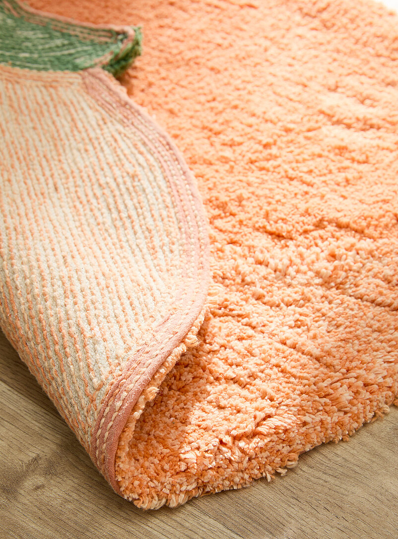 Simons Maison: Le tapis de bain orange fra&icirc;che 56 x 61 cm Orange &agrave; motifs