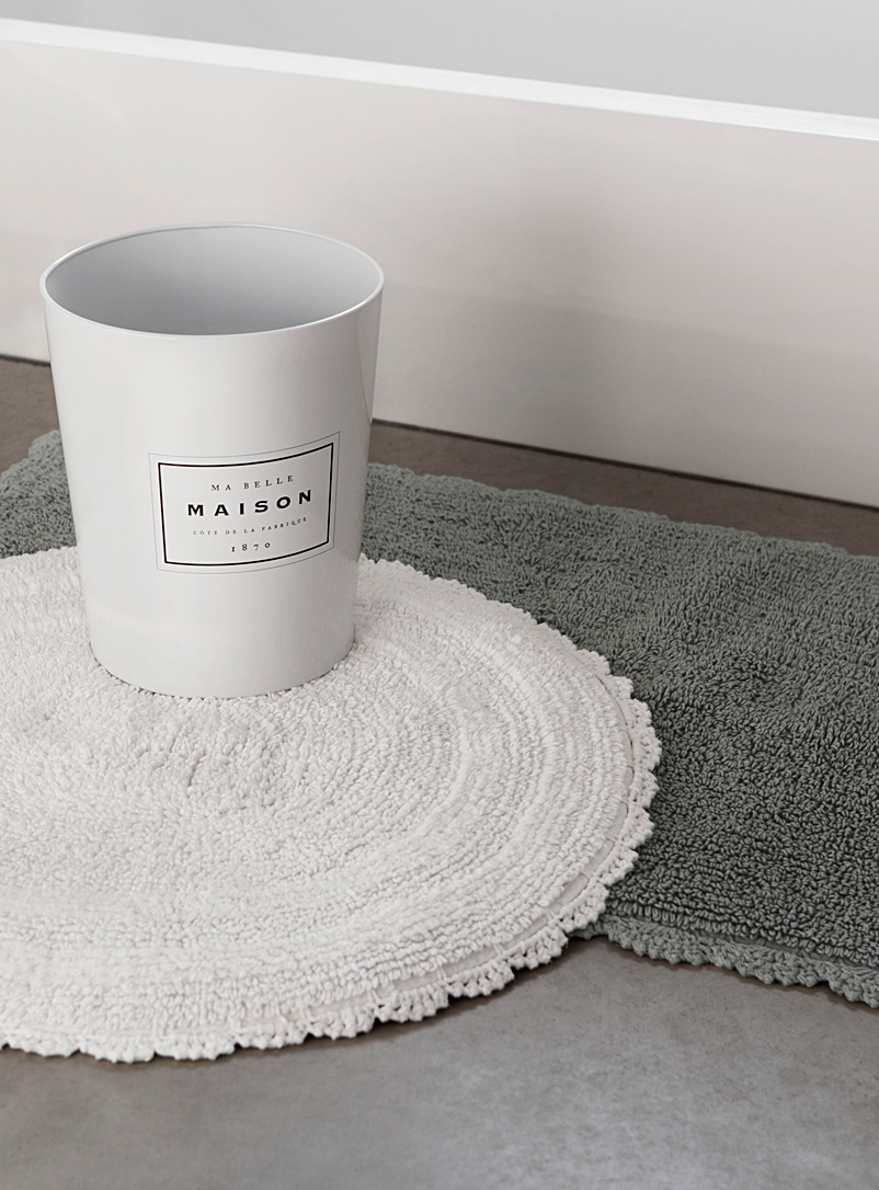 Simons Maison White Round crochet bath mat 60 cm diameter