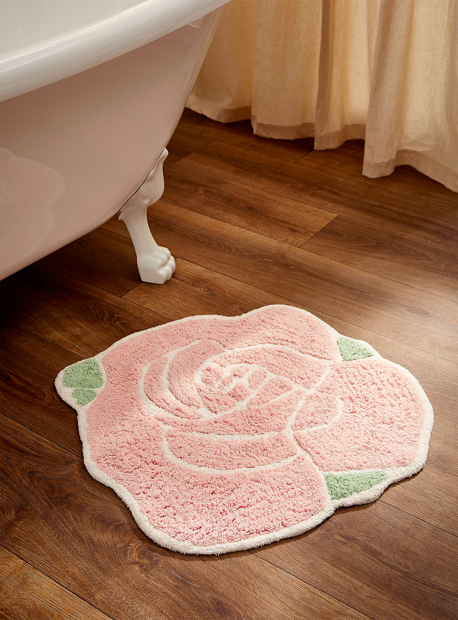 Simons Maison Large Rose Recycled Cotton Bath Mat 60 X 60 Cm In Pink