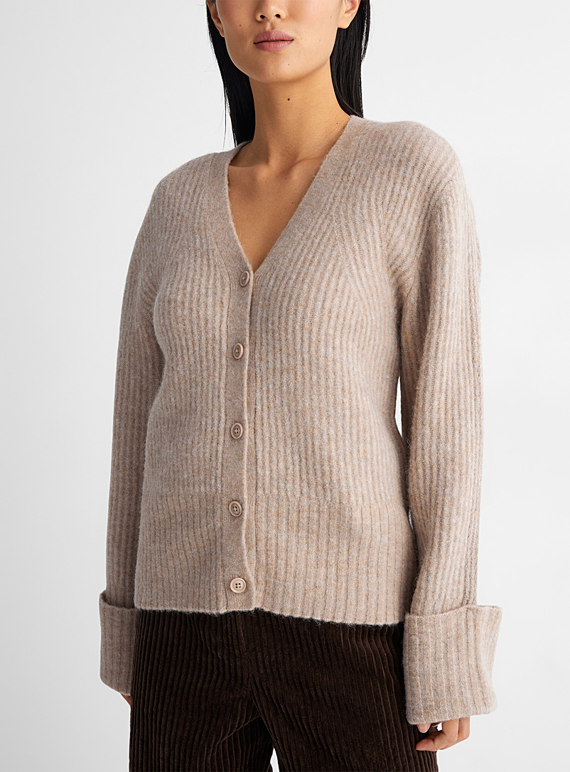 3.1 Phillip Lim Light Brown Wide-cuffed sleeve cardigan for women