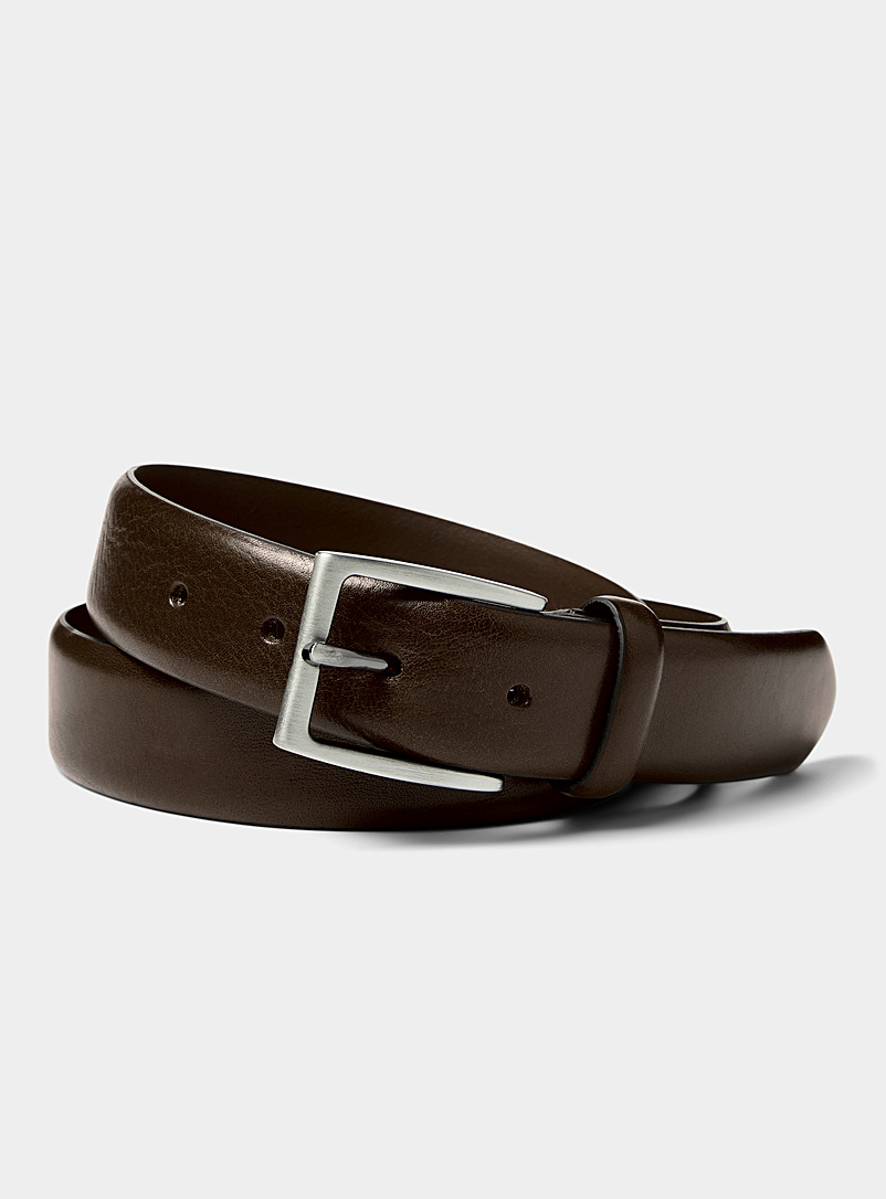 Le 31 Brown Minimalist leather belt for men